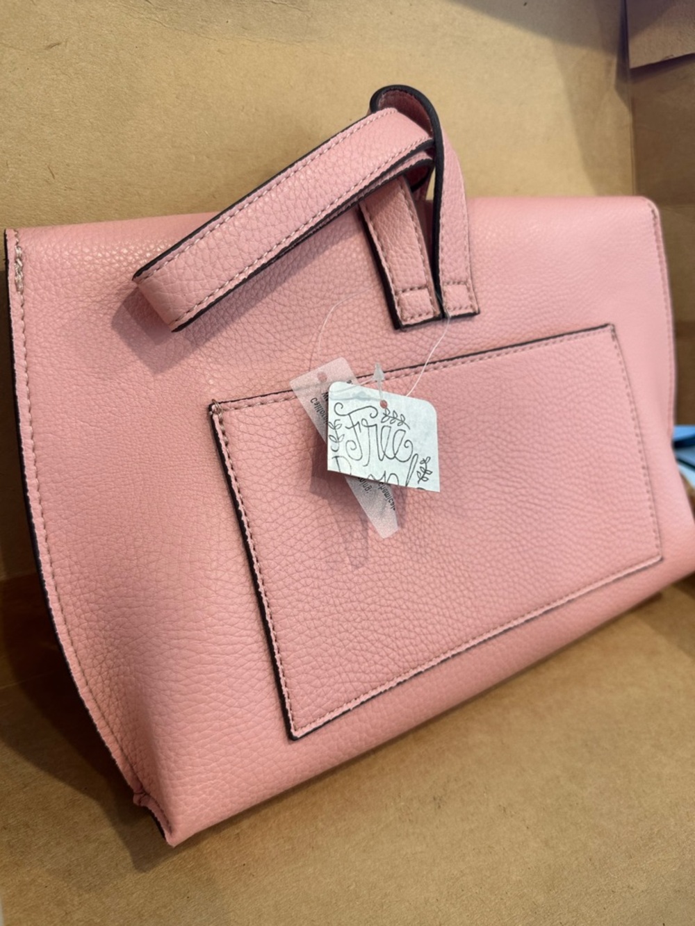 Brand New Pink Free People Vegan Leather Clutch